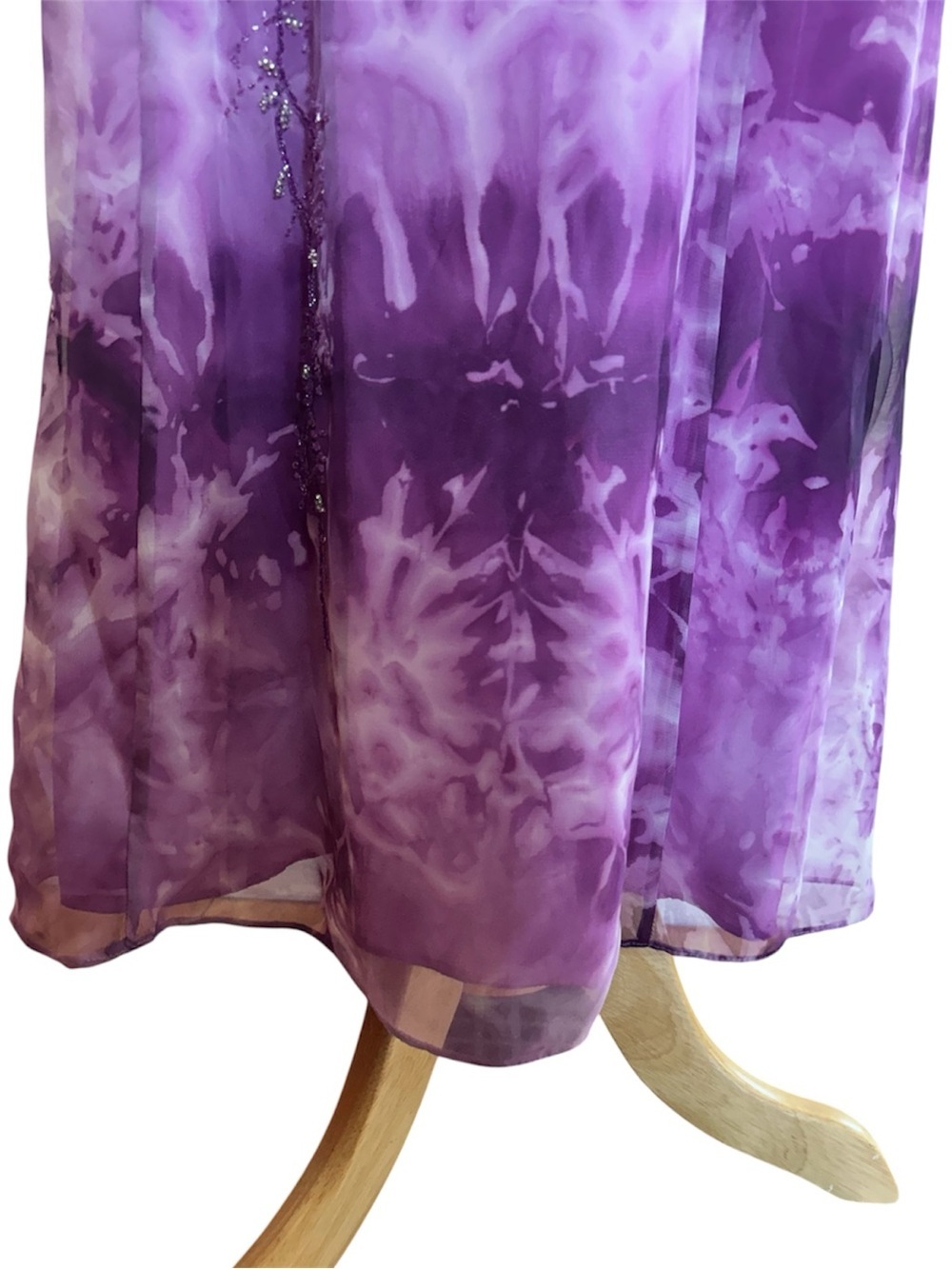 Nadine 2000s Fairy Prom Dress Purple Embellished Beaded Lace Up Back Size XS - Picture 11 of 16
